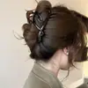 Pinza para el pelo vintage con forma de corazón y estampado de leopardo, hueca y retorcida, para mujer, hecha de acetato carey, pinza banana para peinados recogidos