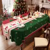 Toalha de Mesa Oval de Natal Impermeável e à Prova de Óleo Sem Lavagem Luxo Acessível High-End 2024 Nova Tema de Natal Toalha de Mesa Decorativa