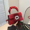 Bolsa Quadrada Pequena de Diamante da Moda 2024 Nova Linda Bolsa de Mão com Personalidade Bolsa Feminina Elegante Bolsa de Ombro Transversal Texturizada