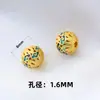 Cuentas Espaciadoras de Calabaza Dorada Antigua Cloisonné Cuentas Barril de Cinco Sutras Esmaltadas Pulsera DIY Collar Accesorios de Oro Arena