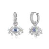 Anillo Colgante Pendientes Ojo del Diablo Plata de Ley S925 para Mujer Alto Sentido Ojo Azul Diseño de Circonita Sentido del Diseño Traje de Mujer