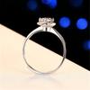 Anel Aberto K-Style de Prata 925 Anel Feminino Anel de Trevo com Diamante em Forma de Flor Joia de Mão Simples e Fashion Han Dongdaemun
