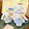 Saia Floral de Coelho Fofinho Chaveiro de Coelho de Orelhas Caídas Boneca de Pelúcia Fofa Exquisita Pingente de Mochila para Menina Presente