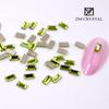 En stock nuevo 2.5*5 pequeño largo color arte de uñas diamante con forma especial diamante plano con forma especial diamante fondo dorado arte de uñas de diamante