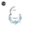 1,2 mm de espessura 8 ~ 10 mm de diâmetro interno liga de titânio cor quadrada costura zircão nariz piercing septo nasal jóias