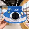 Carregamento Solar + Carregamento USB Uso Duplo Chapéu Ventilador de Orelha de Coelho Proteção Solar de Aba Larga para Uso Externo Ajustável
