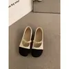 Sapatos rasos de noite estilo francês, delicados, para mulheres, novidade primavera e outono 2025, sapatos Mary Jane vintage inspirados em Chanel