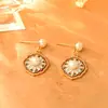Pendientes de Perla de Agua Dulce Natural Estilo Medieval con Goteo de Aceite, de Alta Gama, Modernos, Exquisitos, Pendientes Personalizados, Pendientes Retro Elegantes