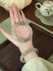 Pulseira Cristal de Gelo Transparente, Estilo Antigo, Estilo Hanfu, Empilhável, Estilosa, Estilo Nacional, Joia de Alto Valor