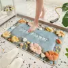Alfombra de piso floral fresca y elegante, más vendida, para uso en el hogar, cachemira sintética, amigable con la piel, aislante, adecuada para decoración de baño, en stock