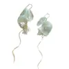 Aretes de Borla de Flores Transparentes para Mujer, Pendientes de Aguja de Plata de Lujo Ligero de Alta Gama, Diseño Dulce, Accesorios para Orejas Personalizados, Modernos