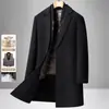 Abrigo de lana de longitud media para hombre, doble faz, con forro de plumón desmontable, engrosado para invierno, adecuado para uso business casual