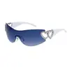 [Personalizado] Gafas de sol a prueba de viento para mujer Y2K Milenio Sin montura de una sola pieza Estilo callejero Gafas deportivas transfronterizas de moda