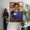 Pintura Colgante de Piso para Sala de Estar Abstracta Americana Pintura de Color Arte de Nicho Pintura Decorativa para Pared de Fondo de Sofá Mural con Sentido de Alta Gama