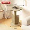 Mesa pequena com borda em formato de pétala, mesa lateral em formato de nuvem na cor creme para casas pequenas, mesa lateral para sofá pequena, mesinha de centro para quarto, mesa de cabeceira