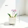 Plantas en maceta de vidrio Zibo, flores de diciembre, ramos de flores artificiales, flores de vidrio para cumpleaños, decoraciones de escritorio, adornos blancos, Día de la Madre transfronterizo
