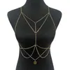 Ropa Zhuru Joyería Transfronteriza Cadena Sexy para el Pecho Hueco Colgante de Corazón Accesorios Cadena Dorada para el Cuerpo Hk0039
