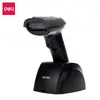 Envío gratis Deli 14951W escáner de código de barras inalámbrico negro escáner láser unidimensional con base de carga lector de código de barras