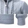 2026 Otoño Invierno Ropa de Punto Pulóver de Media Cremallera para Hombre Europeo y Americano Moda Juvenil Casual Capa Base