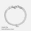 Pulseras de Moda Europea y Americana de Acero Inoxidable para Mujer Celebridad de Internet Popular 3mm/4mm/5mm Pulsera de Cadena de Serpiente Plana Joyería al Por Mayor