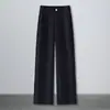 Calça de Lã Wide Leg para Mulheres, Outono e Inverno Engrossada 2026 Nova Cintura Alta Caimento Solto Cashmere Casual Reta Longa