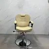 Cadeira de Cabeleireiro em Aço Inoxidável para Salão, Altura Ajustável, Assento para Permanente/Coloração, Cadeira Reclinável para Corte de Cabelo de Barbearia, Atacado