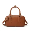 2025 Nuevo Otoño e Invierno Popular Bolso de Bowling Retro de Moda Bolso Portátil Tipo Almohada Bolso Boston de Hombro Cruzado para Mujer