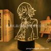 Sete crimes envolvendo luz noturna 3D acrílico LED luz colorida variável plug USB uso duplo comércio exterior instruções em inglês