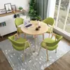 Conjunto de Mesa e Cadeiras de Reunião Luxo Nórdico para Escritórios de Vendas, Mesa de Jantar Minimalista Moderna para Lojas de Chá com Leite, Mesa Redonda Pequena para Apartamento para Uso Doméstico