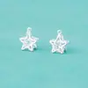 Plata de Ley S925 Estilo Ins Incrustado Circonita Estrella de Cinco Puntas Colgante Colgante de Estrella Material para Accesorios de Plata Hechos a Mano con Cuentas