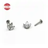 Set de Aretes para Labio y Uña de Aleación de Titanio G23 Forma de Animal Gato Mariposa Estrella de Cinco Puntas Hoja Piercing para Nariz Joyería