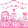 Mm351 Fita Rosa Louça Festa Conjunto de 8 Peças Fita Decoração de Feriado Prato de Papel Copo de Papel Conjunto