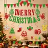 Banner de Fiesta Navideña con Purpurina Roja y Verde Transfronteriza Feliz Navidad Decoraciones en Espiral Adornos para Pastel Guirnalda