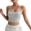 Sujetador deportivo de nailon para mujer con escote en U y diseño de espalda cruzada, adecuado para fitness y yoga, estilo corto, se puede usar como prenda exterior, ligero, cómodo y amigable con la piel