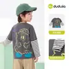 Dibujo Animado en la EspaldaRopa Infantil Dudu Camiseta Infantil Primavera Tops para Niñas Ropa Elegante para Niños Tendencia de Moda de Primavera