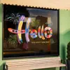 Pegatinas Electrostáticas para Ventanas y Puertas de Vidrio de Año Nuevo 2027 Letreros de 'Hola' Coloridos para Decoración de Centros Comerciales y Tiendas