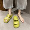 Sandalias y Chanclas de Verano para Mujer Zapatos Únicos Dos Usos Suela Gruesa de EVA Chanclas Transfronterizas Fuera de Lugar Sandalias Domésticas para Parejas de Mujeres