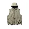 Nanxia Disfraz Otoño Nuevo Japonés Retro Color Sólido Casual Con Capucha Sin Mangas Top Tendencia Holgado Chaleco para Hombres