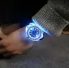 Relógio de pulso luminoso com strass LED, estilo Harajuku, tendência da moda coreana, para homens e mulheres, estudantes, casal, de gelatina, com ponteiro de quartzo