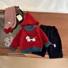 Ropa para Bebés y Niños Pequeños en Rojo para Año Nuevo, Tejidos Elegantes y Festivos de Otoño e Invierno para Niños y Niñas, Tejidos Cálidos para Bebés que Celebran el Año Nuevo