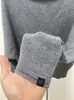 Nuevo Estilo Otoño e Invierno, Tejido de Lana Pura Relajado con Hombro Caído, Negro/Gris