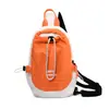 Mochila Patchwork Fresca de Três Cores Bolsa de Peito de Uso Duplo Bolso Frontal com Cordão Leve para Viagem Mochila de Armazenamento Mochila de Viagem
