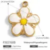 Accesorios de Joyería de Acero Inoxidable Transfronterizos Maleta de Dibujos Animados Goteo de Aceite Flor Colorida Chapado en Oro Real de 18K Colgante