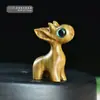 Sándalo Verde Ciervo Tallado con Tú Jirafa Pequeños Adornos Ciervo Lindo Dibujo Animado Ciervo Devorador de Sueños Colgante DIY Colgante