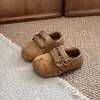 Birkenstocks de Felpa para Niñas Zapatos Cálidos de Algodón para Niños Nuevo Estilo de Invierno Zapatos de Piel Sintética con Punta Dividida para Niños Pequeños y Pequeños Zapatos de Cuero Retro