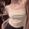 Blusa Top de Tirantes Floral Pequeño para Mujer Verano 2024 Estilo Puro Deseo Encaje para Usar Debajo Sexy para Usar Encima Camiseta Base Moderna