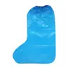 Cubrezapatos impermeables de tubo alto, engrosados, desechables, antideslizantes y resistentes al desgaste, para días de lluvia al aire libre, de plástico transparente azul largo