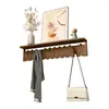Perchero de pared con forma de tecla de piano de madera maciza, perchero de pared para dormitorio, recibidor o detrás de la puerta de entrada, perchero para abrigos y sombreros sin necesidad de taladrar