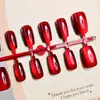 Serie de Colores Degradados Uñas Portátiles Ojo de Gato Bombilla Pequeña Cuentas de Vidrio Manicura Parches de Uñas Pre-hechos Cortos Elegantes Venta al por Mayor