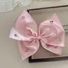 Laço Rosa Doce com Strass Quente Faixa de Cabelo para Crianças Grampo de Cabelo